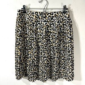 J Crew Factory Leopard print pleated mini skirt NWT